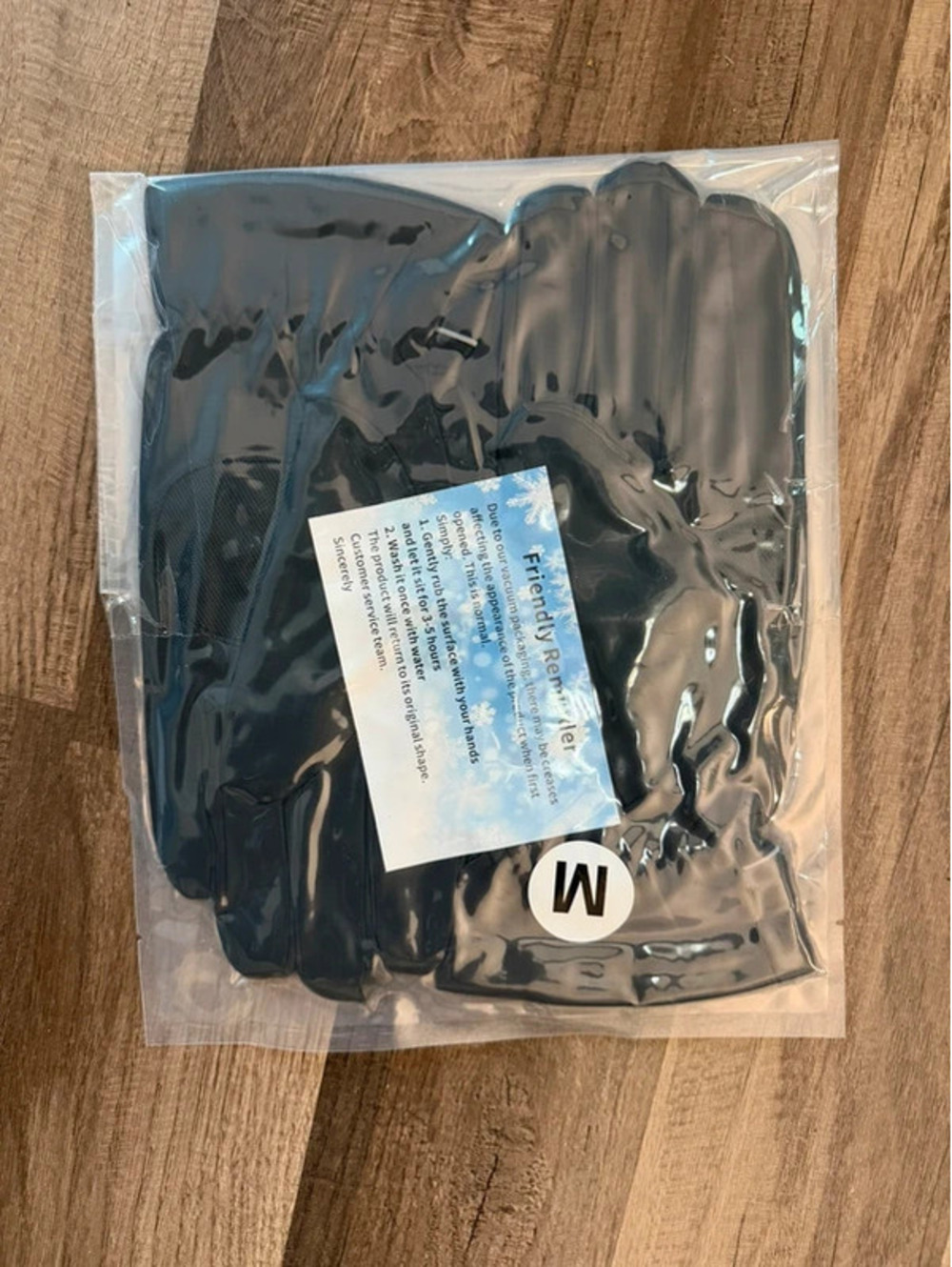Black Touchscreen Winter Gloves Non-Slip Grip Size Medium